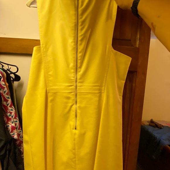 Simple sundress by Calvin Klein. Worn 1x. Pale yellow. Zipper back. - Picture 4 of 4